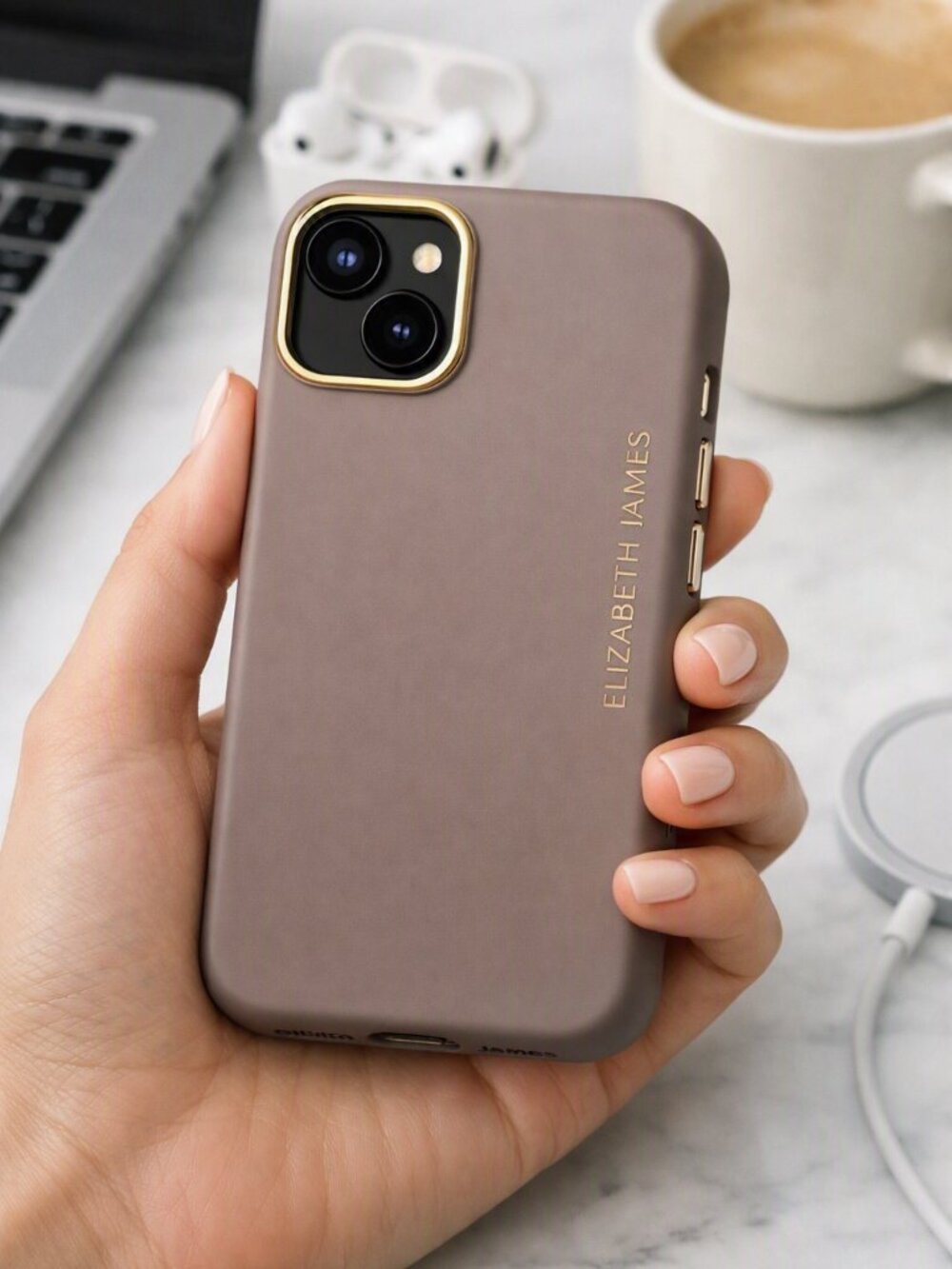 Elizabeth James Silicone MagSafe Case — iPhone 15/14/13 — Taupe — NEW - Picture 13 of 13